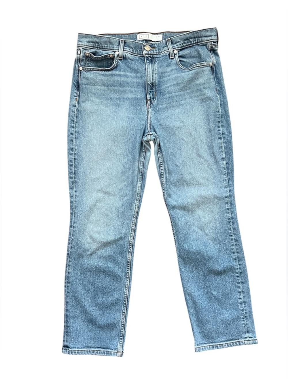 AYR The Yes Yes Yes Jeans High Rise Straight Leg Clean Wash Denim Size 33